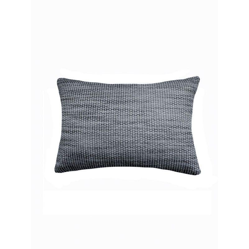 Natural Waves Black and Gray Acrylic Indoor Outdoor Pillow