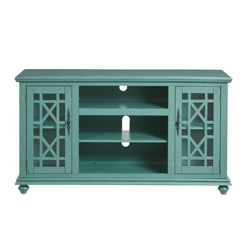 Martin Svensson Home Elegant 2 Door Antique Teal 63" TV Stand