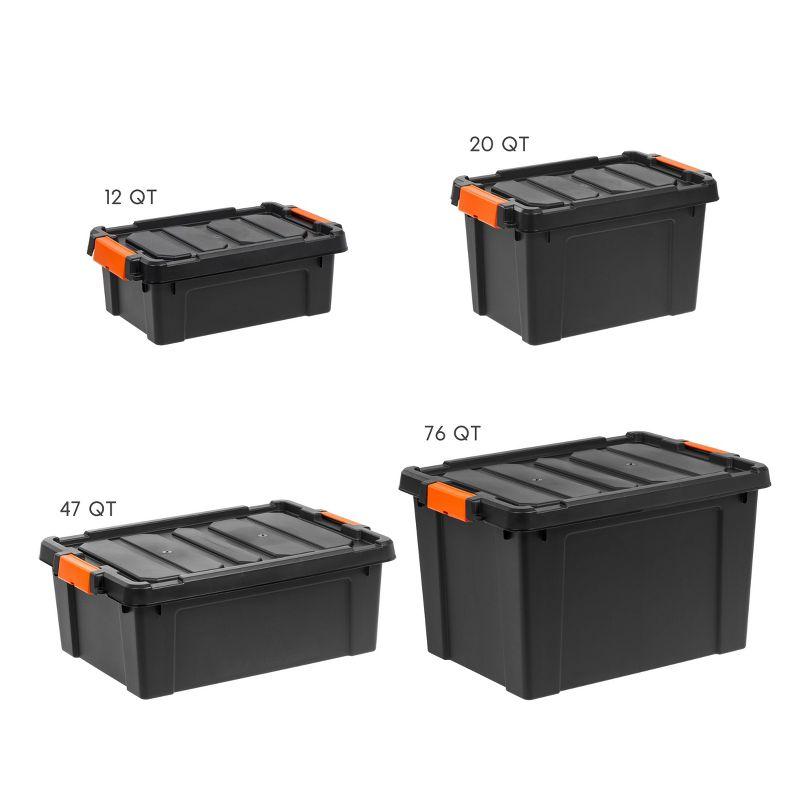 Rugged Black 20 Qt. Heavy-Duty Stackable Storage Bin for Kids