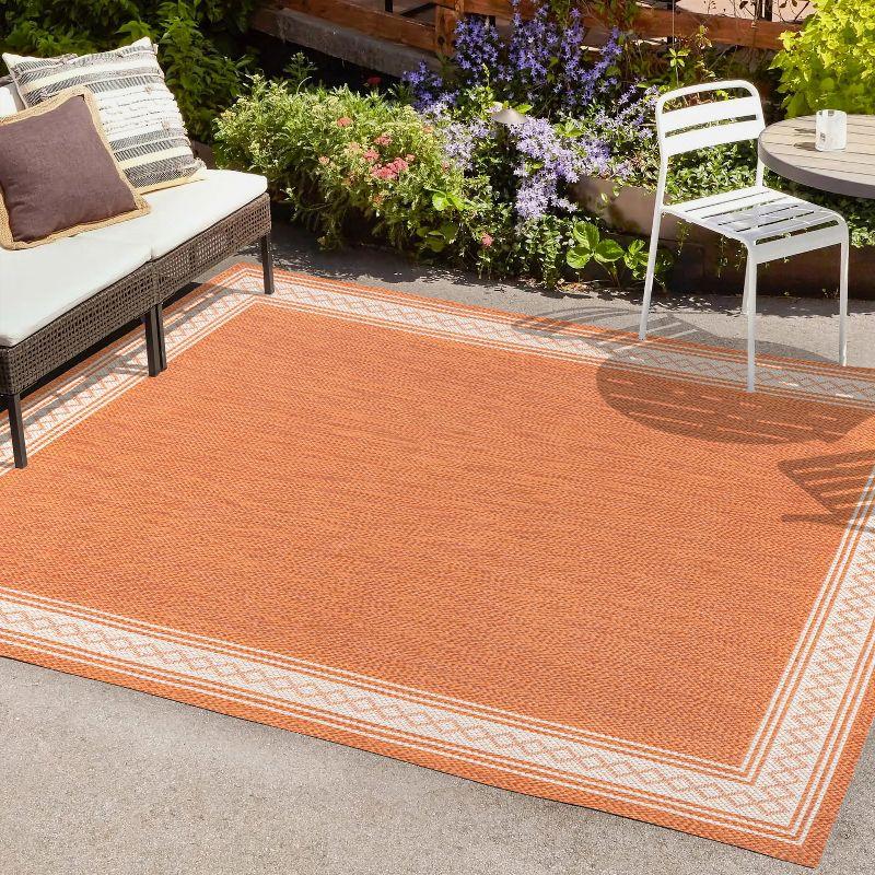 Lucia Classic Diamond Border Indoor/Outdoor Area Rug - JONATHAN Y