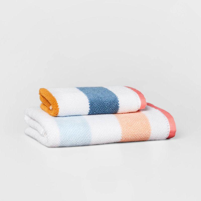 Kids' Striped Hand Towel with SILVADUR™ Antimicrobial Technology - Pillowfort™: Terry Cotton, 26"x15"