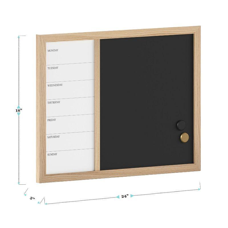 Thomas Martha Stewart Magnetic Weekly Calendar Dry Erase Board and Chalk Board with Liquid Chalk Marker