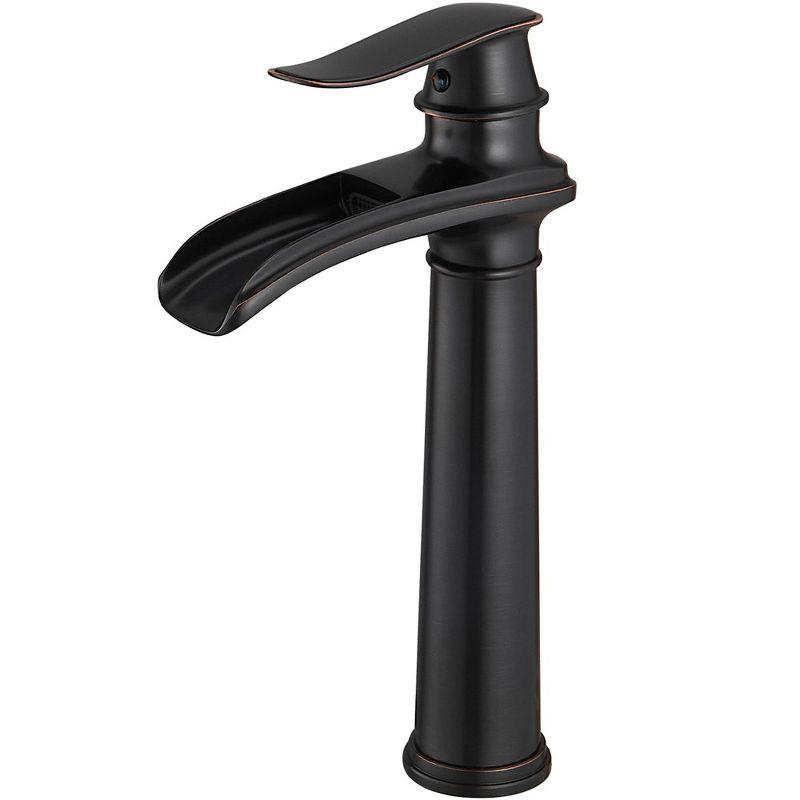 BWE Waterfall Single Hole Single Handle Bathroom Vessel Sink Faucet With Drain Assembly