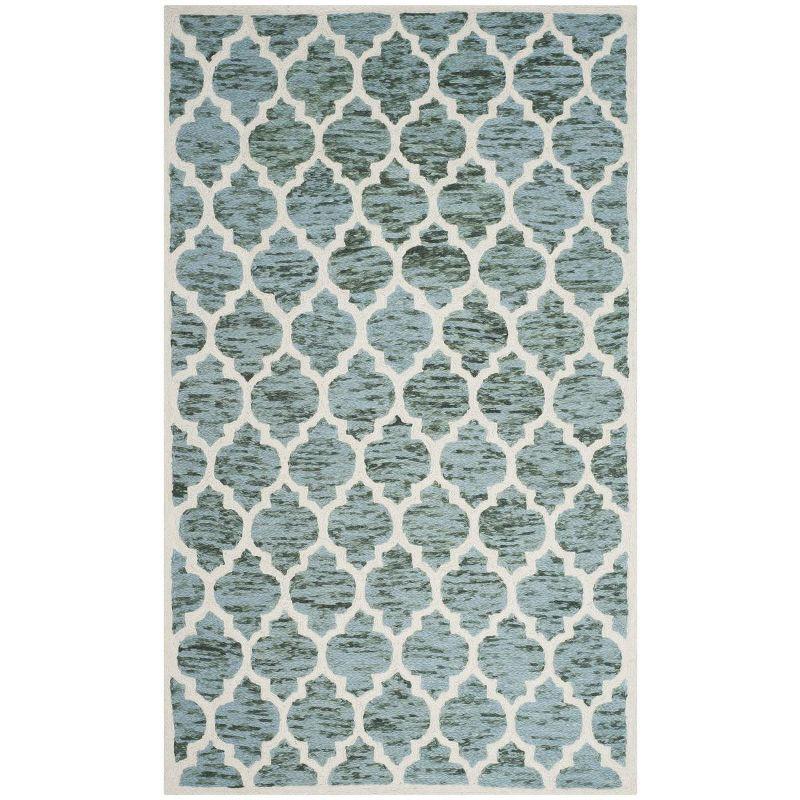 Himalaya HIM121 Hand Loomed Area Rug - Turquoise/Ivory - 5'x8' - Safavieh.