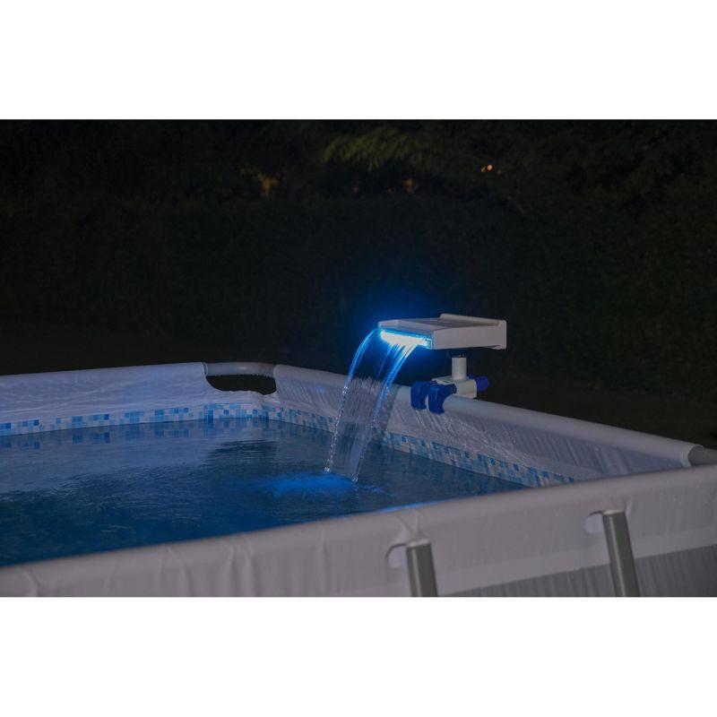 Bestway 58619E Flowclear Soothing 7 Mode Multi Colored LED Relaxing Waterfall Cascade Above Ground Swimming Pool Attachment, White