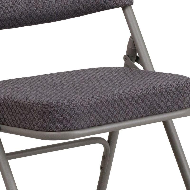 Flash Furniture 2 Pack HERCULES Series Premium Curved Triple Braced & Hinged Fabric Upholstered Metal Folding Chair