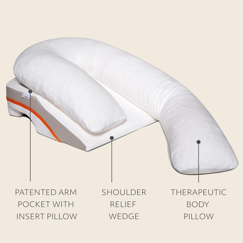 MedCline Reflux Relief System - Bed Wedge Pillow for Acid Reflux Relief, Full Body Pillow with Arm Hole - Large - 6' & Above