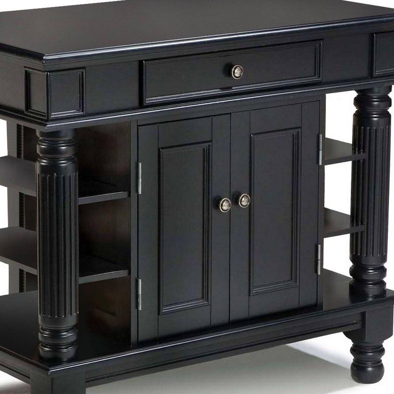 Americana Kitchen Island with Wood Top Black - Home Styles: Hardwood Frame, Storage, 1 Shelf, 1 Drawer