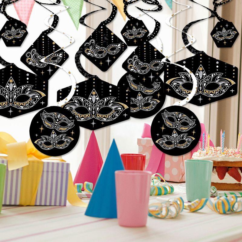 Big Dot of Happiness Masquerade - Carnival Mask Party Hanging Decor - Party Decoration Swirls - Set of 40