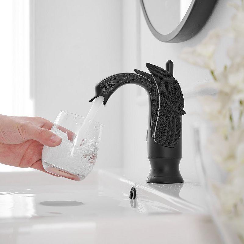 BWE Swan Single Hole Single-Handle Bathroom Faucet And Pop Up Drain & Overflow Cover