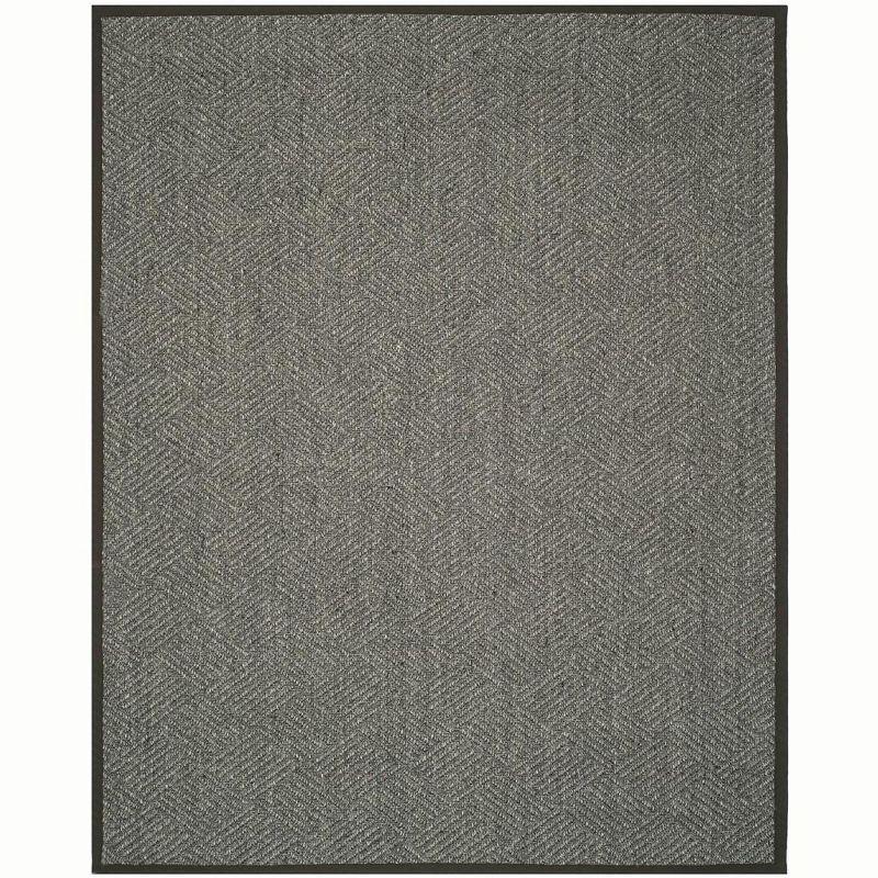 Gray and Dark Gray Flat Woven Sisal Area Rug 8'x10'