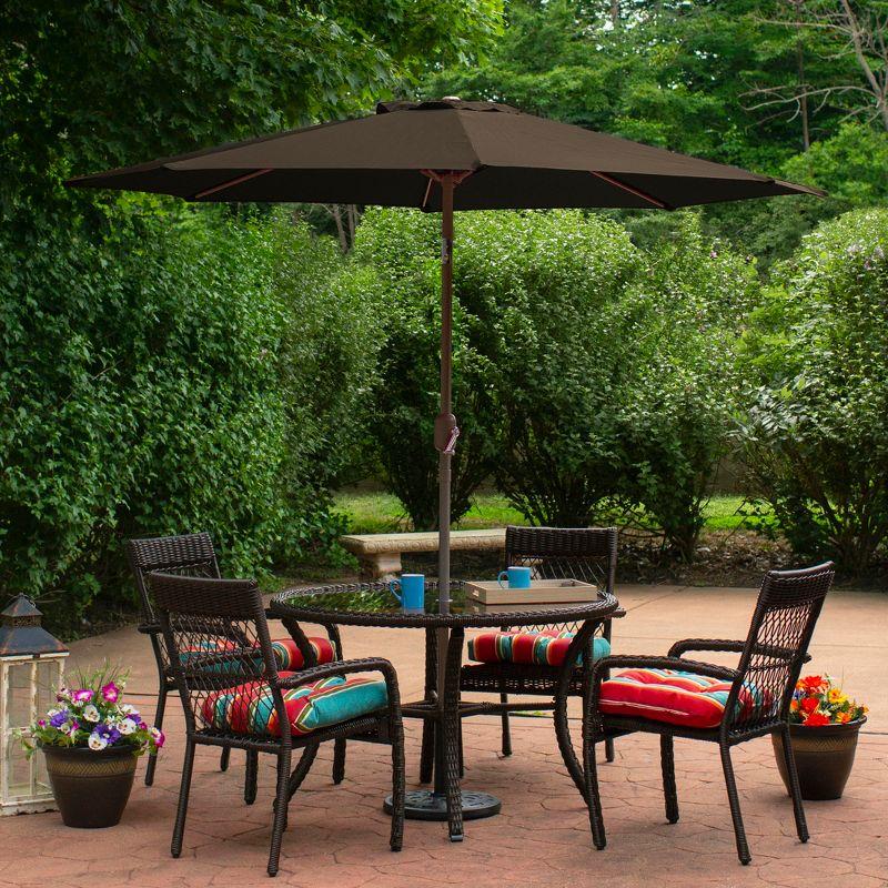 Northlight 9' Octagon Outdoor Patio Market Umbrella with Hand Crank and Tilt - Brown/Black