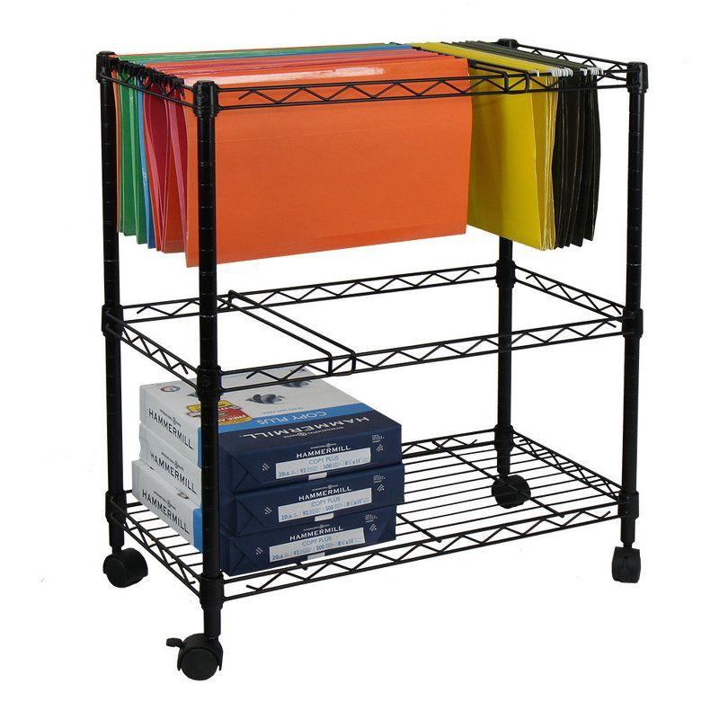 Oceanstar Portable 2-Tier Metal Rolling File Cart