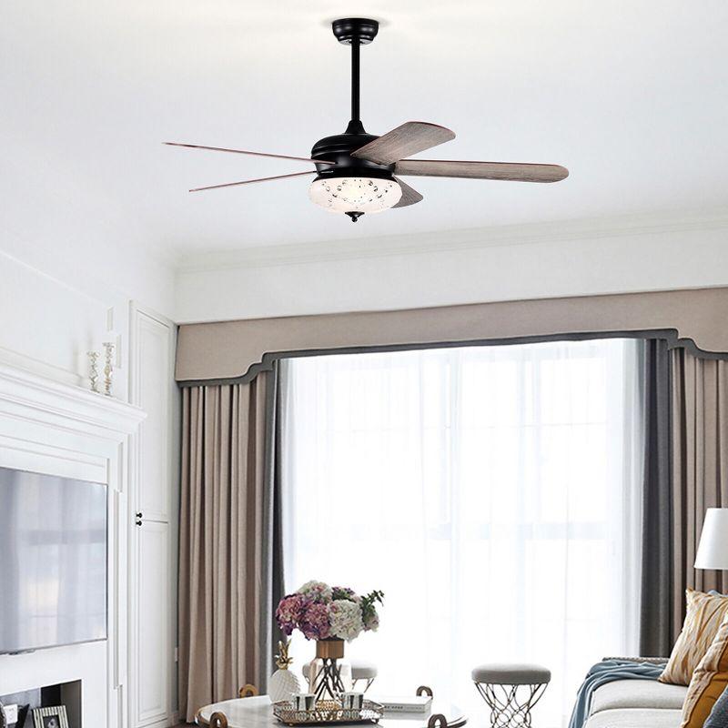 Tangkula 52" Retro Ceiling Fan w/ Remote Control 3 Wind Speeds & 5 Reversible Blades Grey