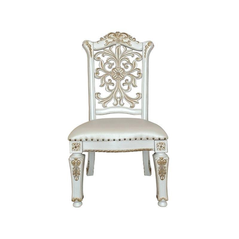 23" Vendome Dining Chair Synthetic Leather, Nailhead Trim - Acme Furniture: No Tools Assembly, Spot Clean