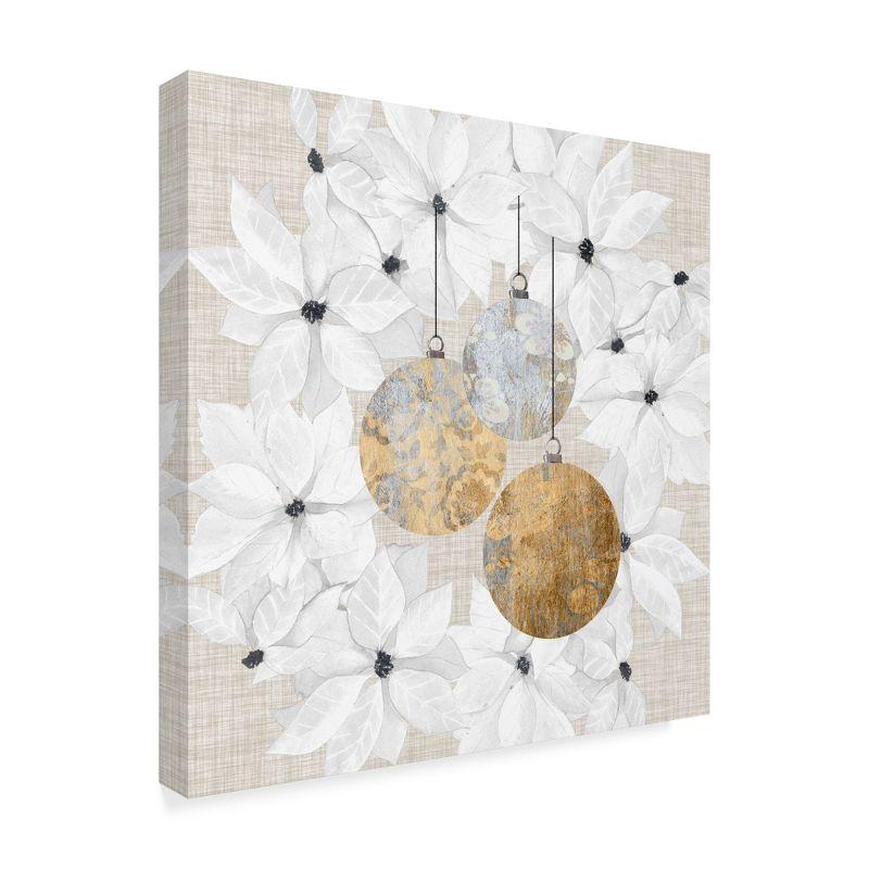 Grace Popp Sophisticated Christmas Canvas Art with Gold Ornaments