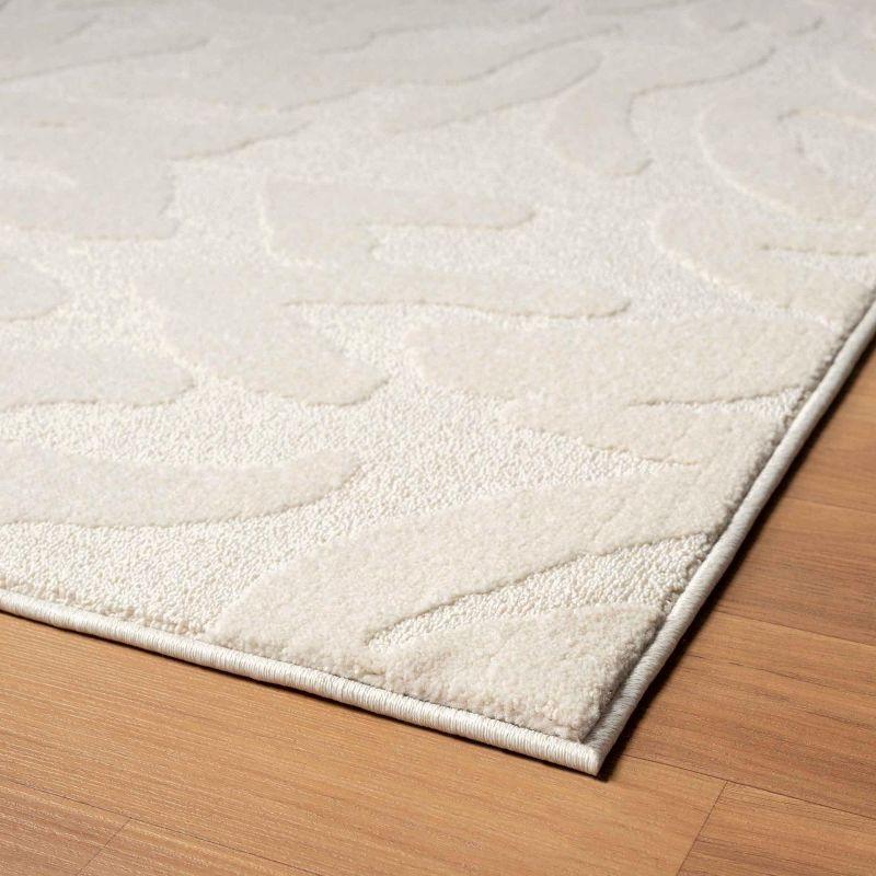 Luxe Weavers Abstract Floral Cream 8x10 Area Rug