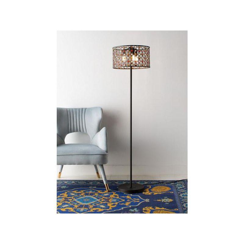 Contemporary Black Stained Glass Mosaic Floor Lamp