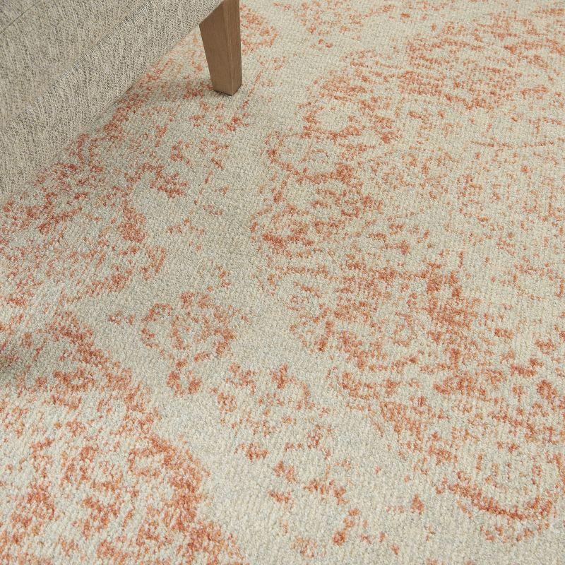 Nourison Tranquil Vintage Persian Center Medallion Area Rug Ivory Pink 5'3" x 7'3"