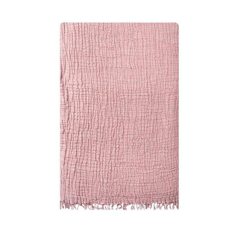 Powder Pink Organic Cotton Twin Reversible Bedspread Set