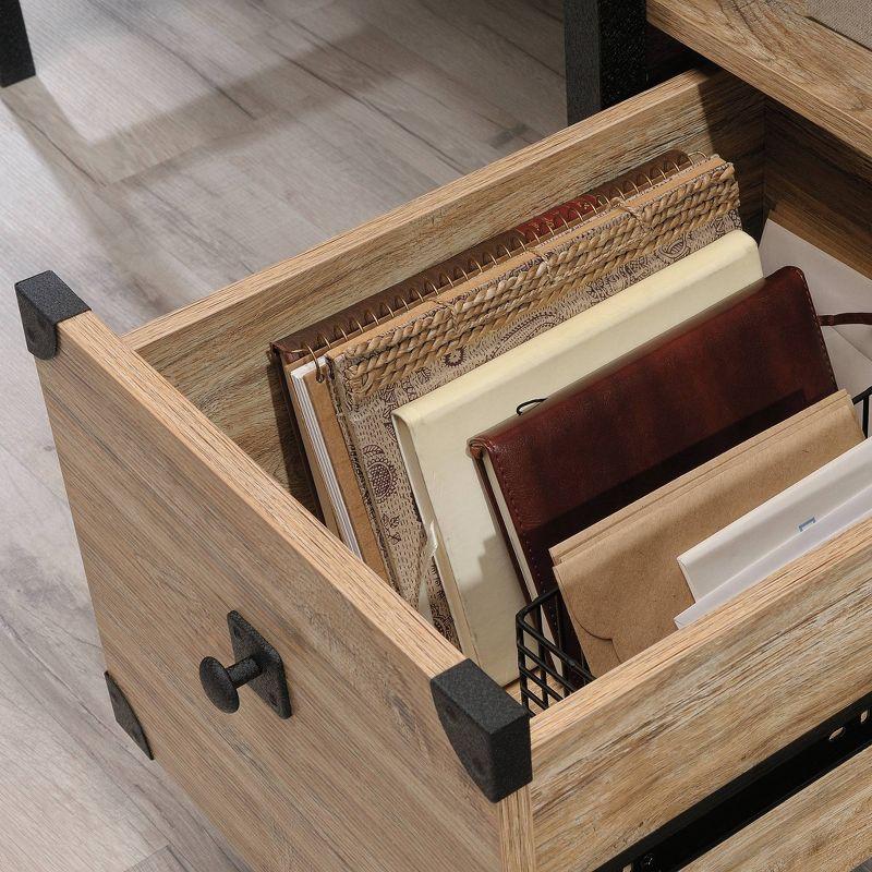 Milled Mesquite Industrial Wood and Black Metal Desk with Drawer