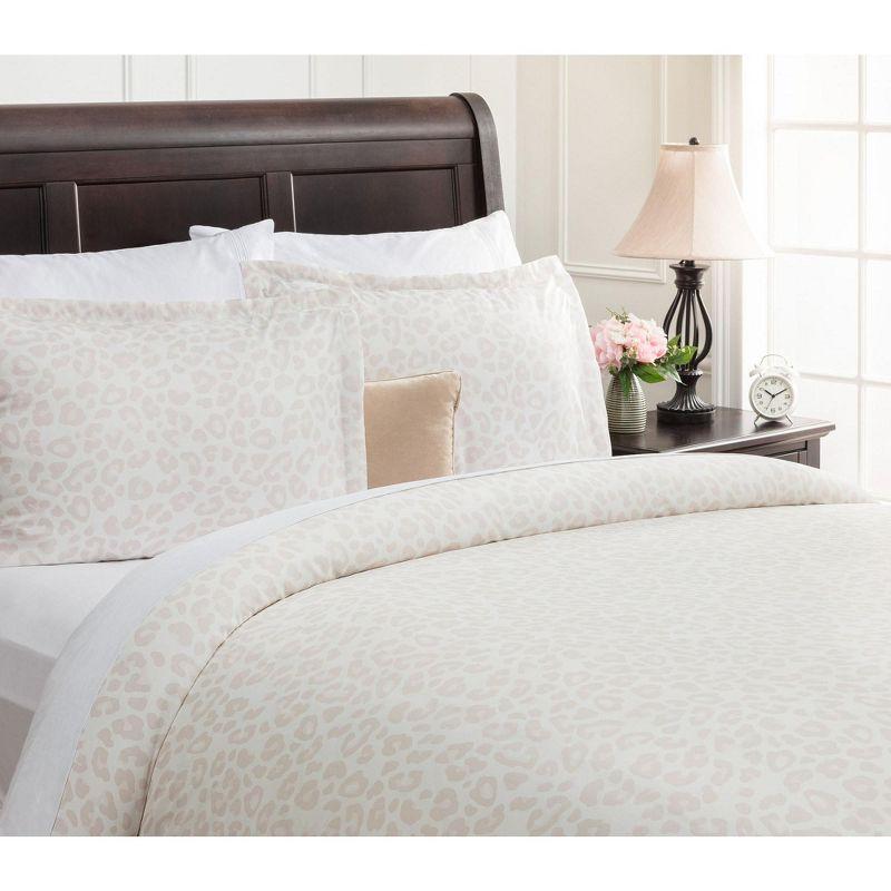 Chanasya Leopard Print Rayon Polyester Blend Duvet Cover Set