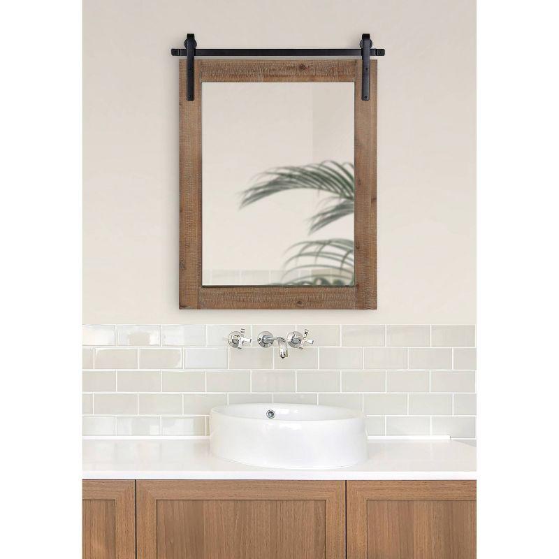 22" x 30" Cates Rectangle Wall Mirror Rustic Brown - Kate & Laurel All Things Decor