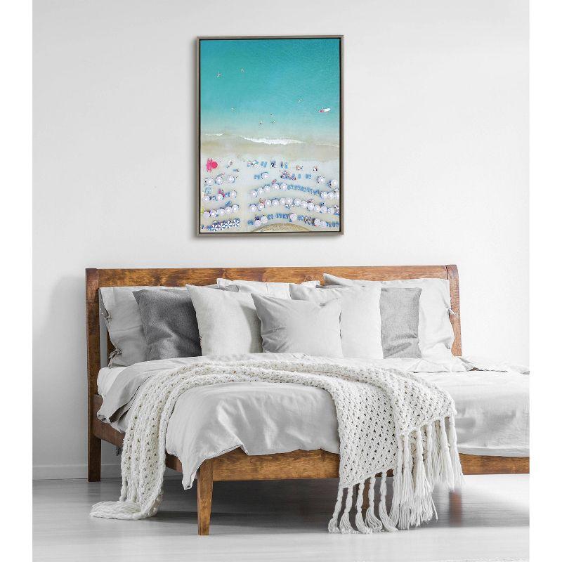 Monterosso al Mare Swim Framed Canvas Wall Art in Gray