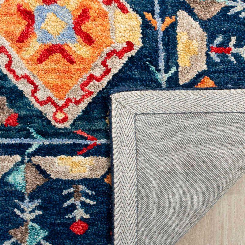 Aspen APN515 Hand Tufted Indoor Area Rug - Navy/Orange - 5'x8' - Safavieh