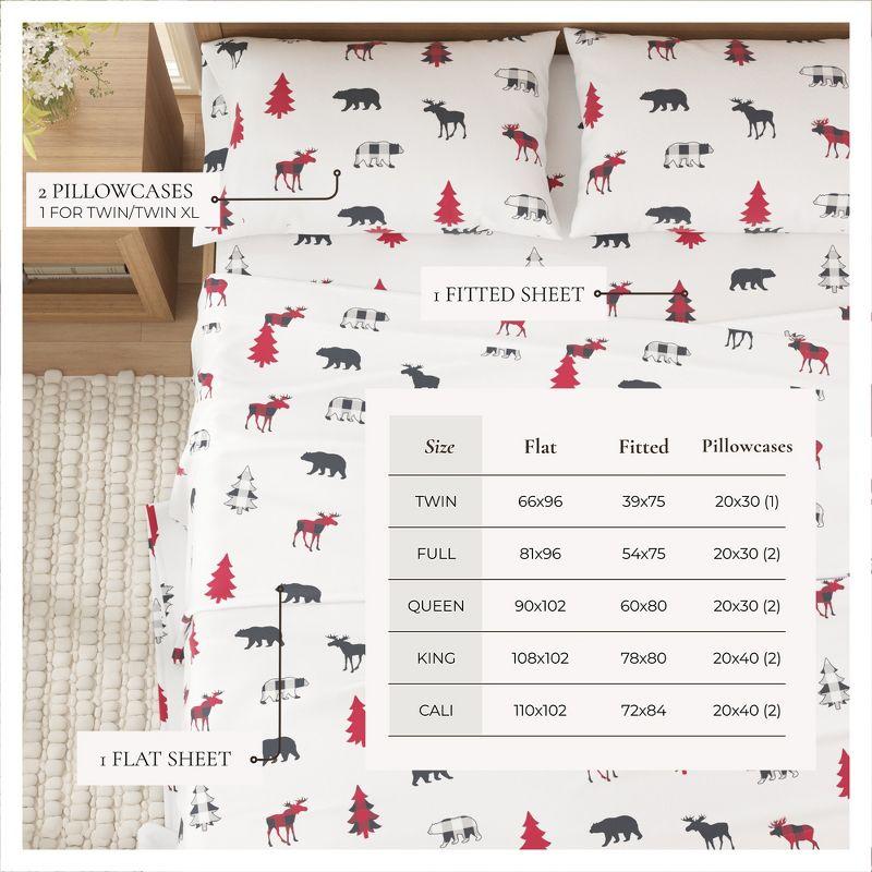 FreshFolds 100% Cotton Lodge Printed Flannel Sheet Set