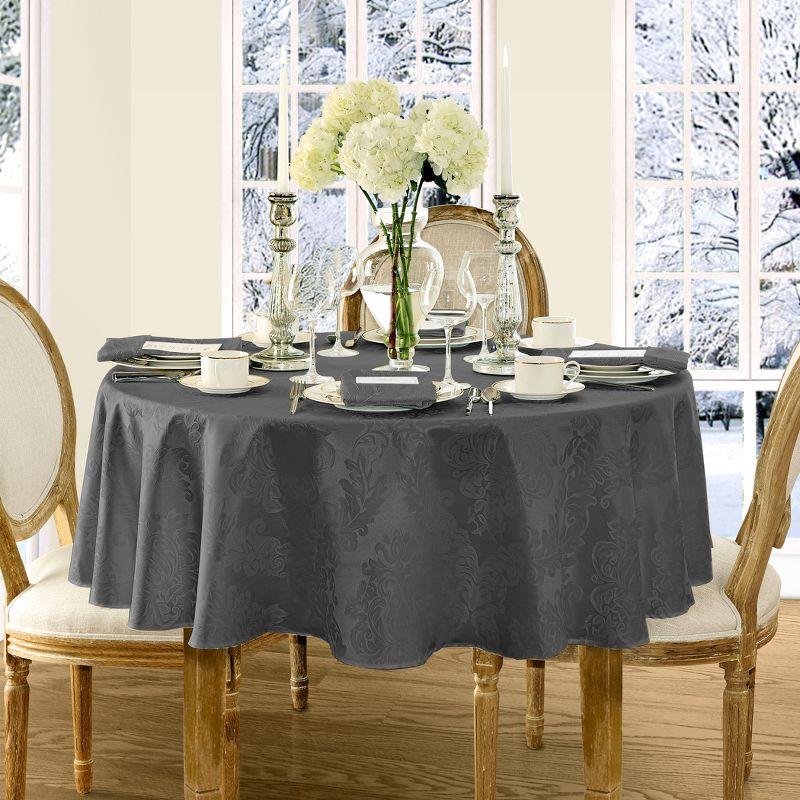 Burchfield Floral Jacquard Round Polyester Tablecloth