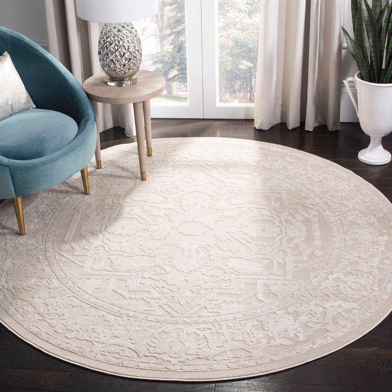 Reflection RFT665 Power Loomed Indoor Area Rug - 6'7" Round - Creme/Ivory - Safavieh