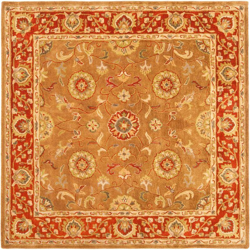 Heritage HG963 Hand Tufted Area Rug - Beige/Rust - 6'x6' - Safavieh.