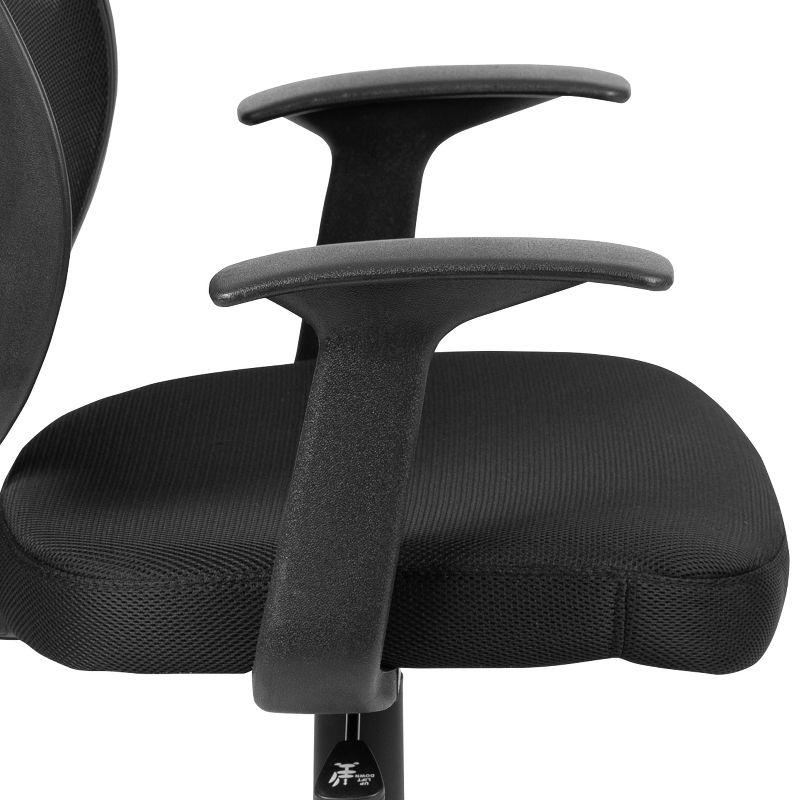 Flash Furniture Flash Fundamentals Mid-Back Mesh Swivel Ergonomic Task Office Chair with Arms