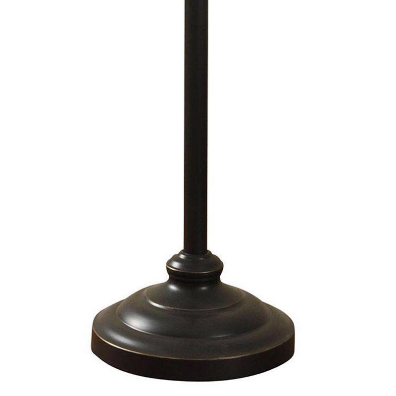 Natural Linen Floor Lamp Bronze Finish - StyleCraft: Steel Standing Light for Home Office