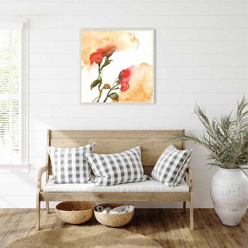 Amanti Art Watercolor Floral Yellow and Red II by Andrea Bijou Framed Wall Art Print