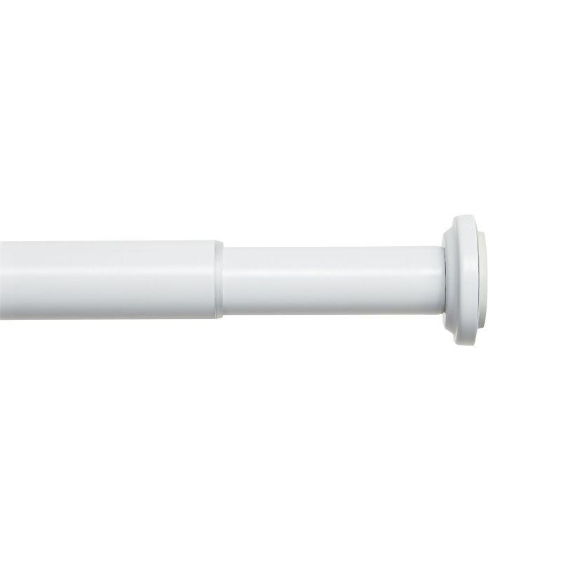 Adjustable White Steel Tension Rod with Rubber Grips