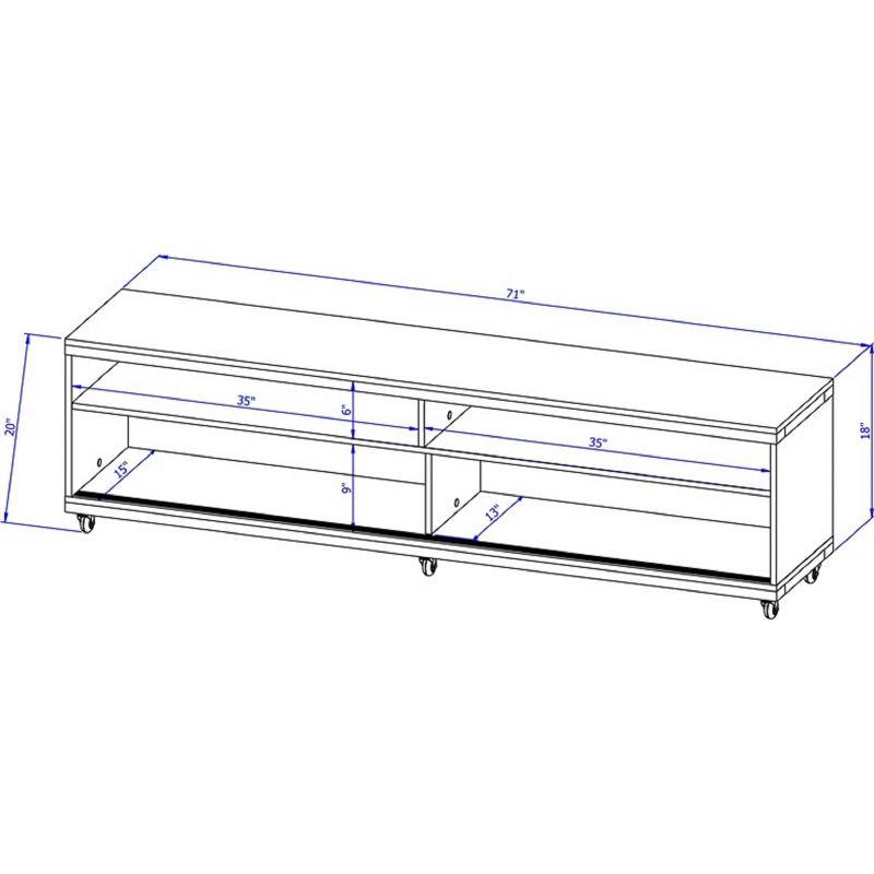 Utopia TV Stand for TVs up to 65" White - Manhattan Comfort: Modern Entertainment Center, Cable Management