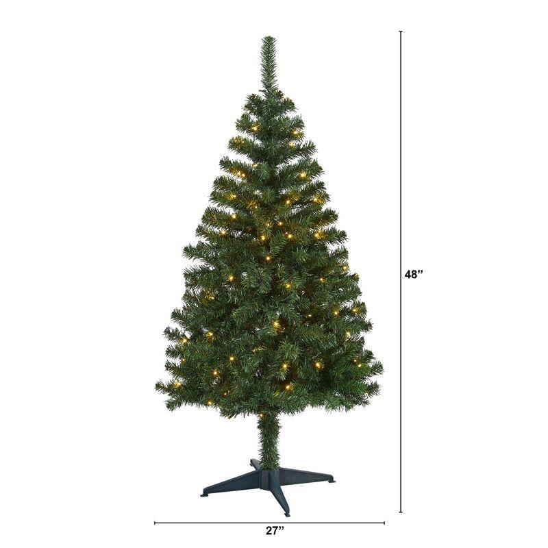 4ft Pre-Lit Northern Tip Pine Artificial Christmas Tree with Clear LED Lights