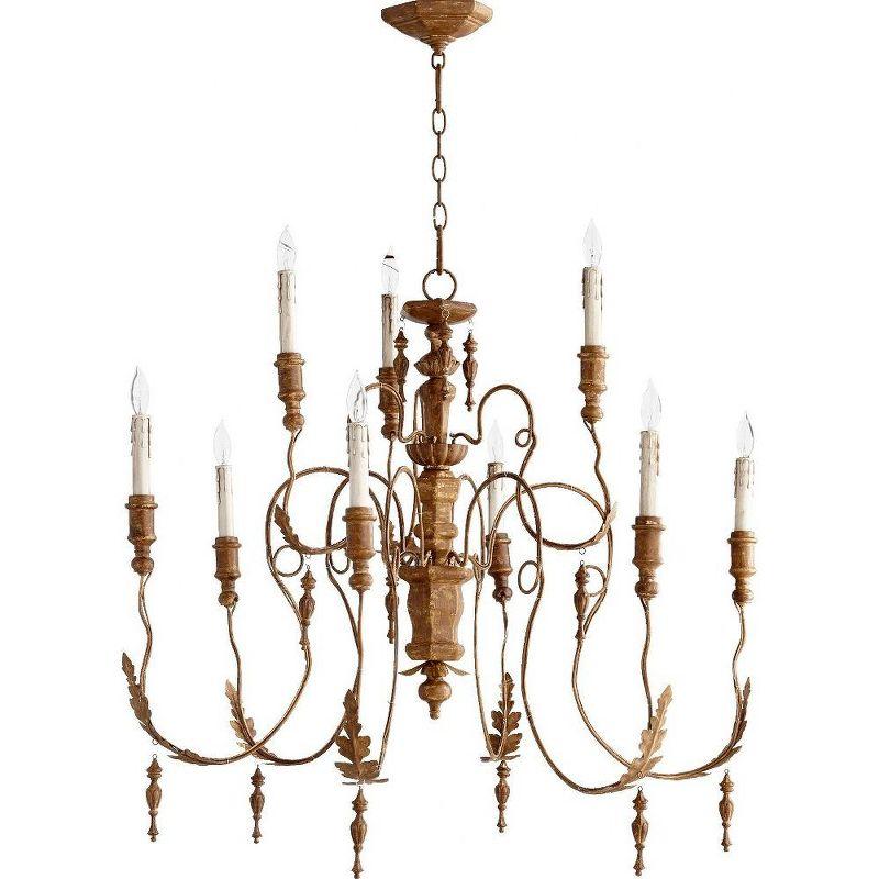 Quorum Lighting Salento 9-Light Chandelier, 32 Width, 34 Height, French Umber Finish