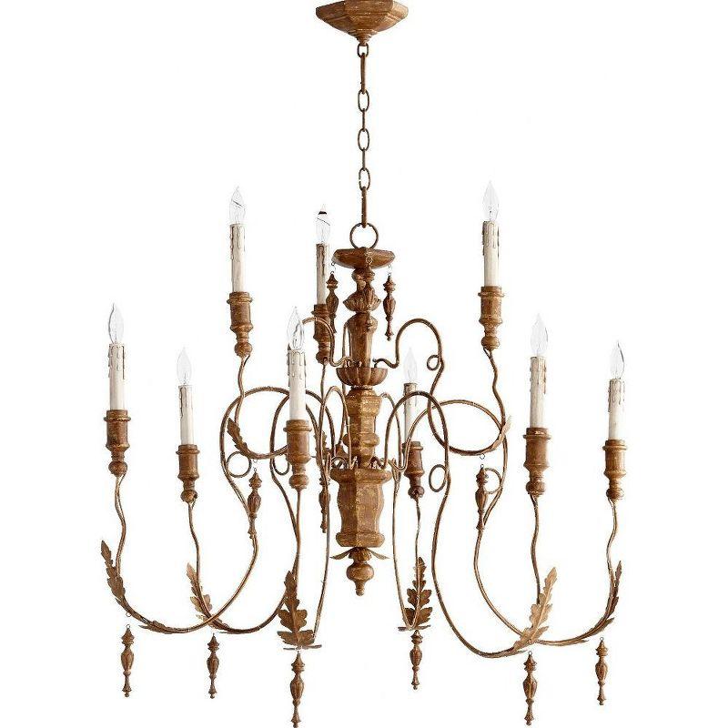 Salento Elegance 9-Light French Umber Chandelier with Candlestick Lights