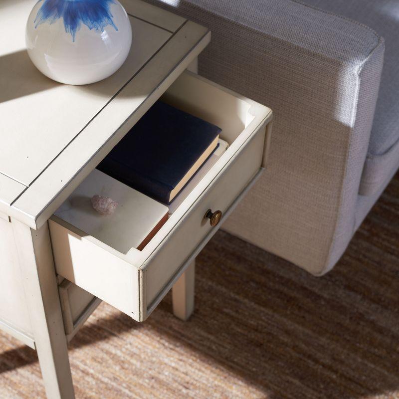 Toby Accent Table With Storage Drawers - AMH6625D - White Birch - Safavieh Couture