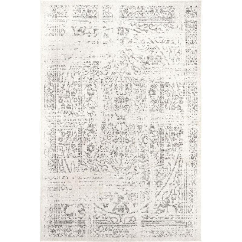 Nuloom Arlena Medallion 8x10 Indoor Area Rug for Living Room Bedroom Dining Room Kitchen, Grey/Ivory