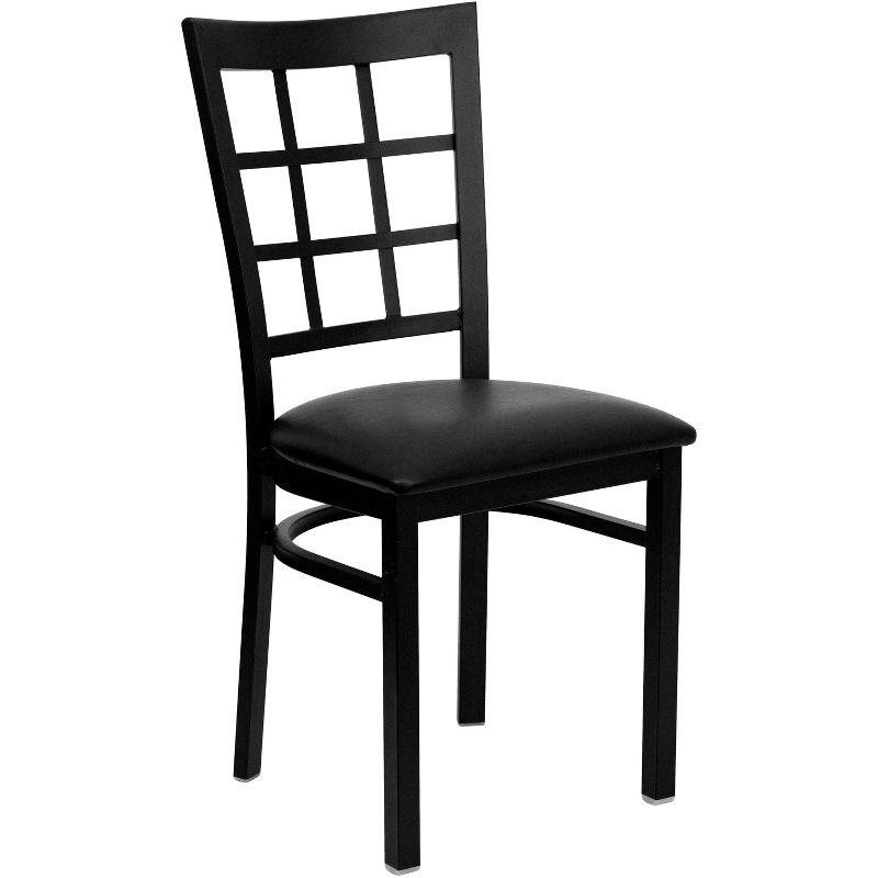 Hercules Series 36.5" High Black Metal Side Chair with Vinyl Seat