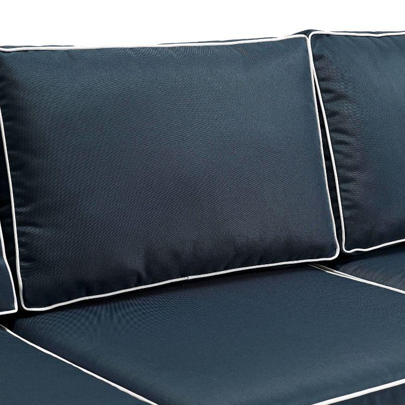 Bradenton Outdoor Wicker Sofa - Navy - Crosley: Steel Frame, Moisture-Resistant, UV-Resistant
