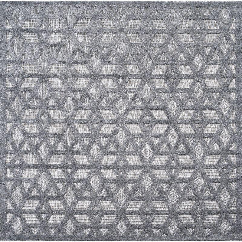 Talaia Neutral Geometric Indoor/Outdoor Area Rug - JONATHAN Y