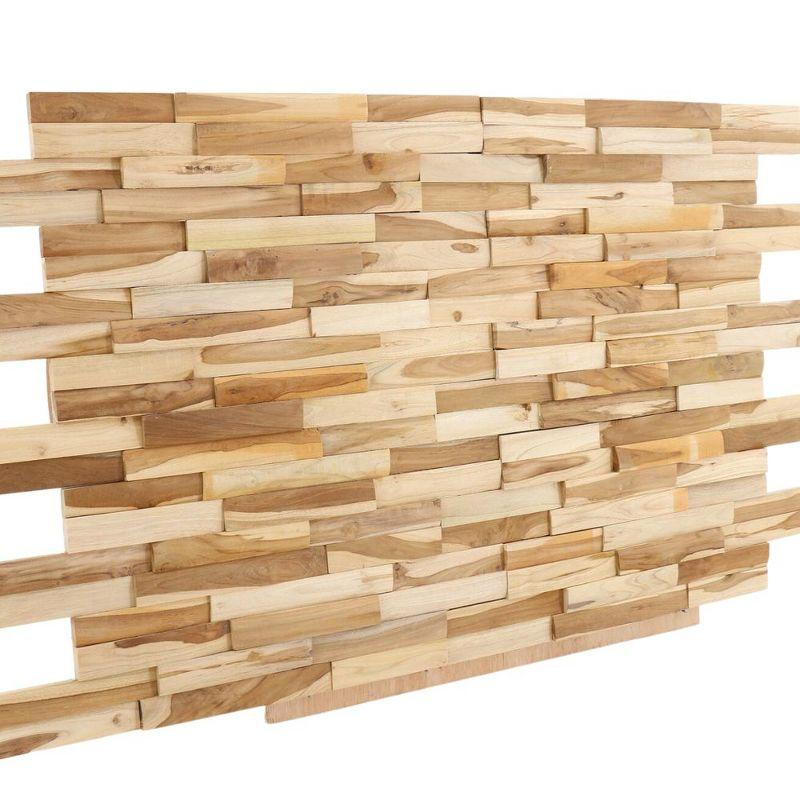 Nordic Teak (13 sq ft) Natural 3D Wall Panels - Beige