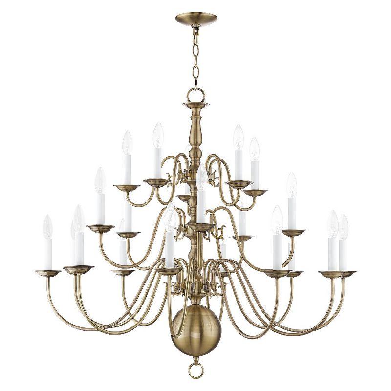 Livex Lighting Williamsburgh 20 - Light Chandelier in  Antique Brass