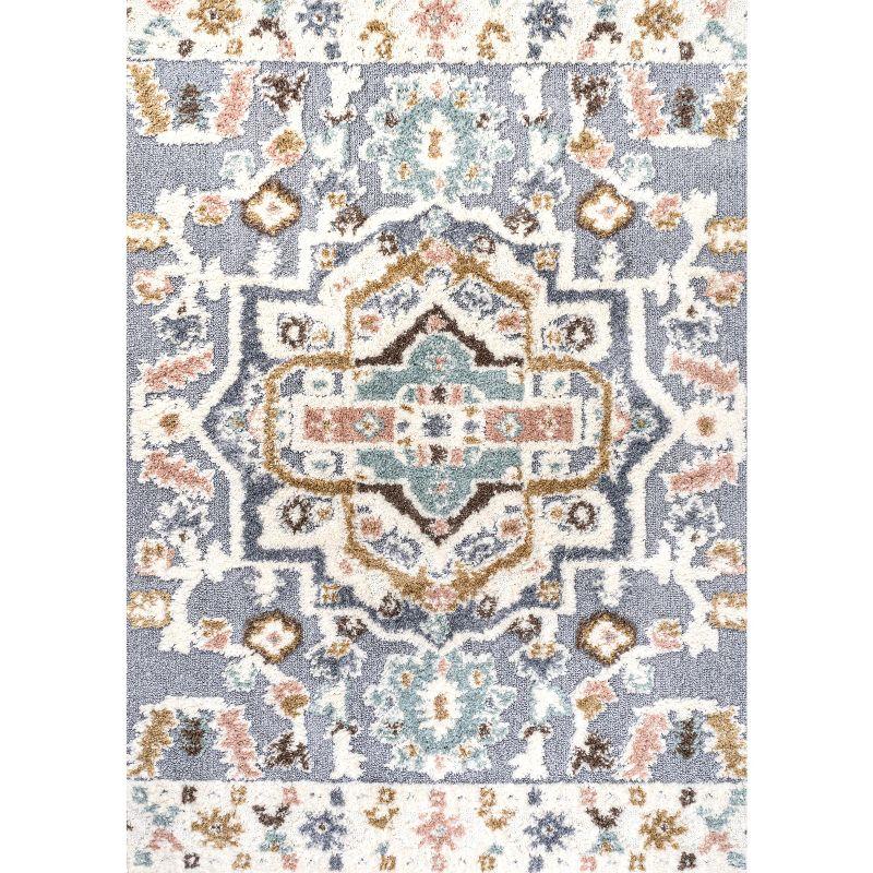 Aziza Persian Medallion High-Low Area Rug - JONATHAN Y