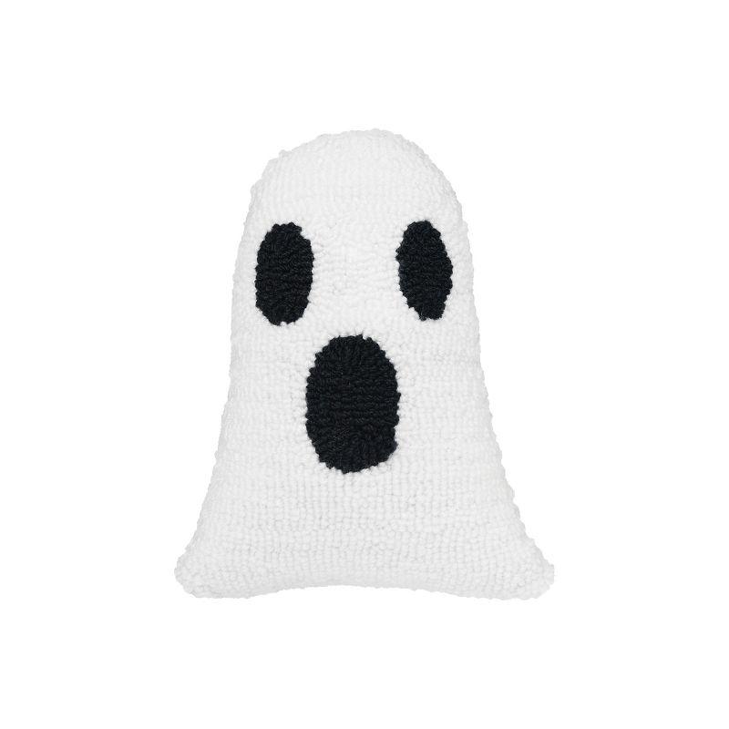 Ghost Shaped Halloween Hooked Throw Pillow